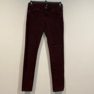 Just Black Maroon Colored Skinny Jeans - Size 29